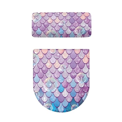 Christmas Bow Bell Toilet Tank Lid Cover and Toilet Seat Lid Cover 2 Pcs Set Toilets Covers with Elastic Cloth Fits Most Toilets Tanks & Lids