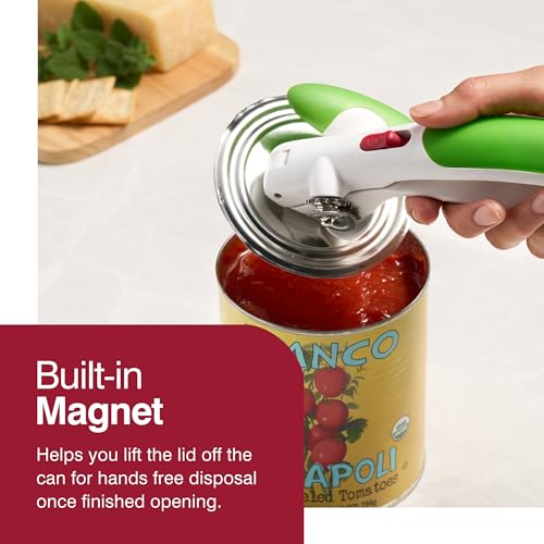 Zyliss Lock N' Lift Manual Can Opener With Lid Lifter Magnet, Red