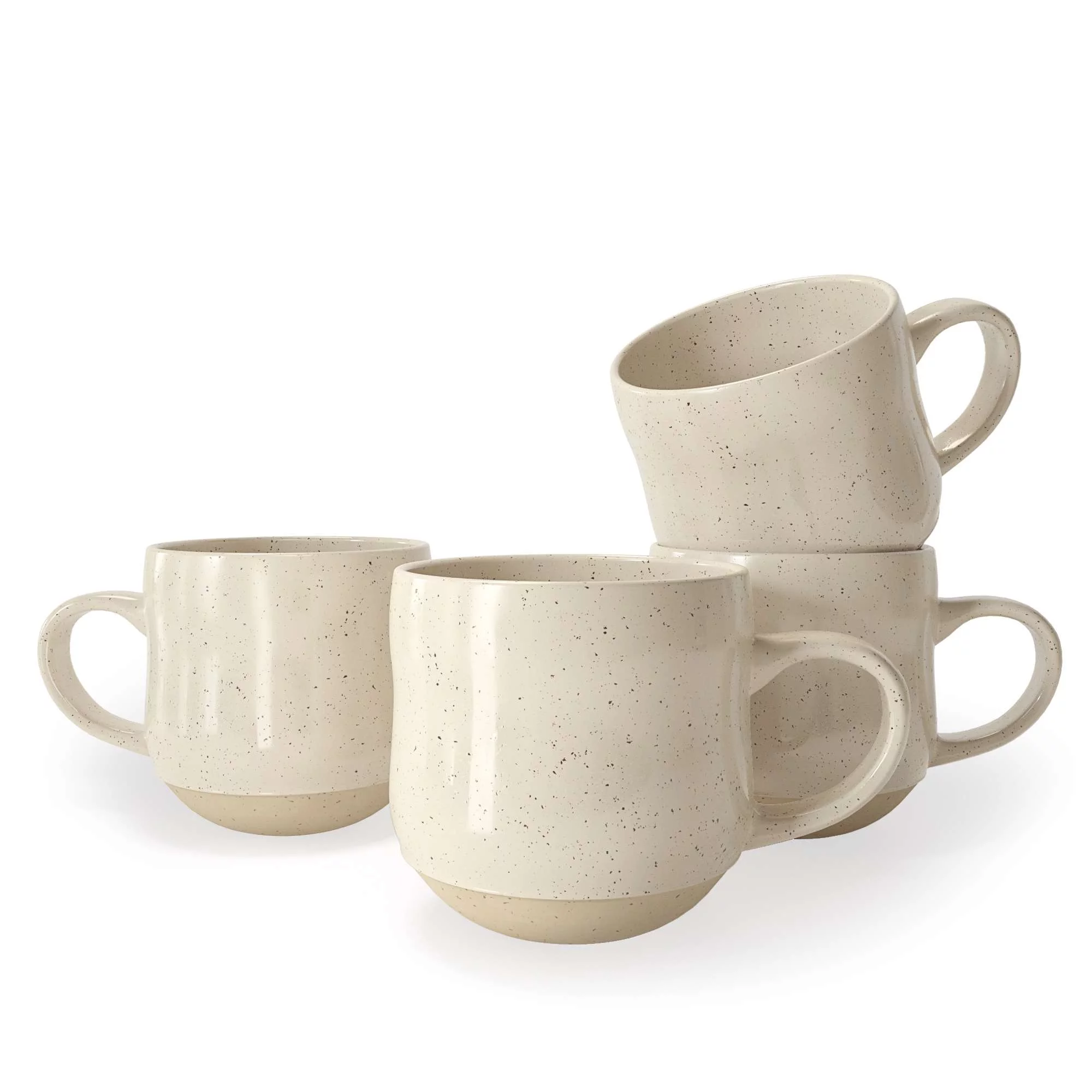 Modern Market Stoneware Coffee Mugs, Ceramic Coffee Mug Set, 16oz Coffee Mugs, Coffee Cups Ceramic, Tea Mugs, Cappuccino Mug, Stoneware Teacup, Large Coffee Mugs Set of 4, 5.75