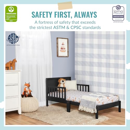 Dream On Me Asheville 4” Firm Fiber Crib And Toddler Mattress | Waterproof | GreenGuard Gold Certified | Dual-Sided Mattress | Grey Embossed Cover | Lightweight Reversible Design