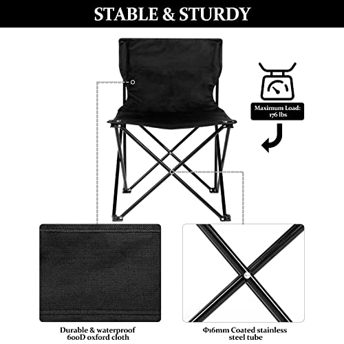 YSSOA Removable Footrest Reclining Camping Chair, 1-Pack, Black