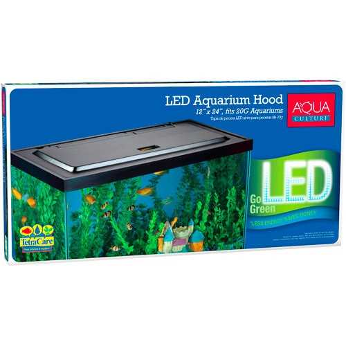 Aqua Culture 20 Gallon Fish Tank Hood with LED Light - Pet Supplies online store