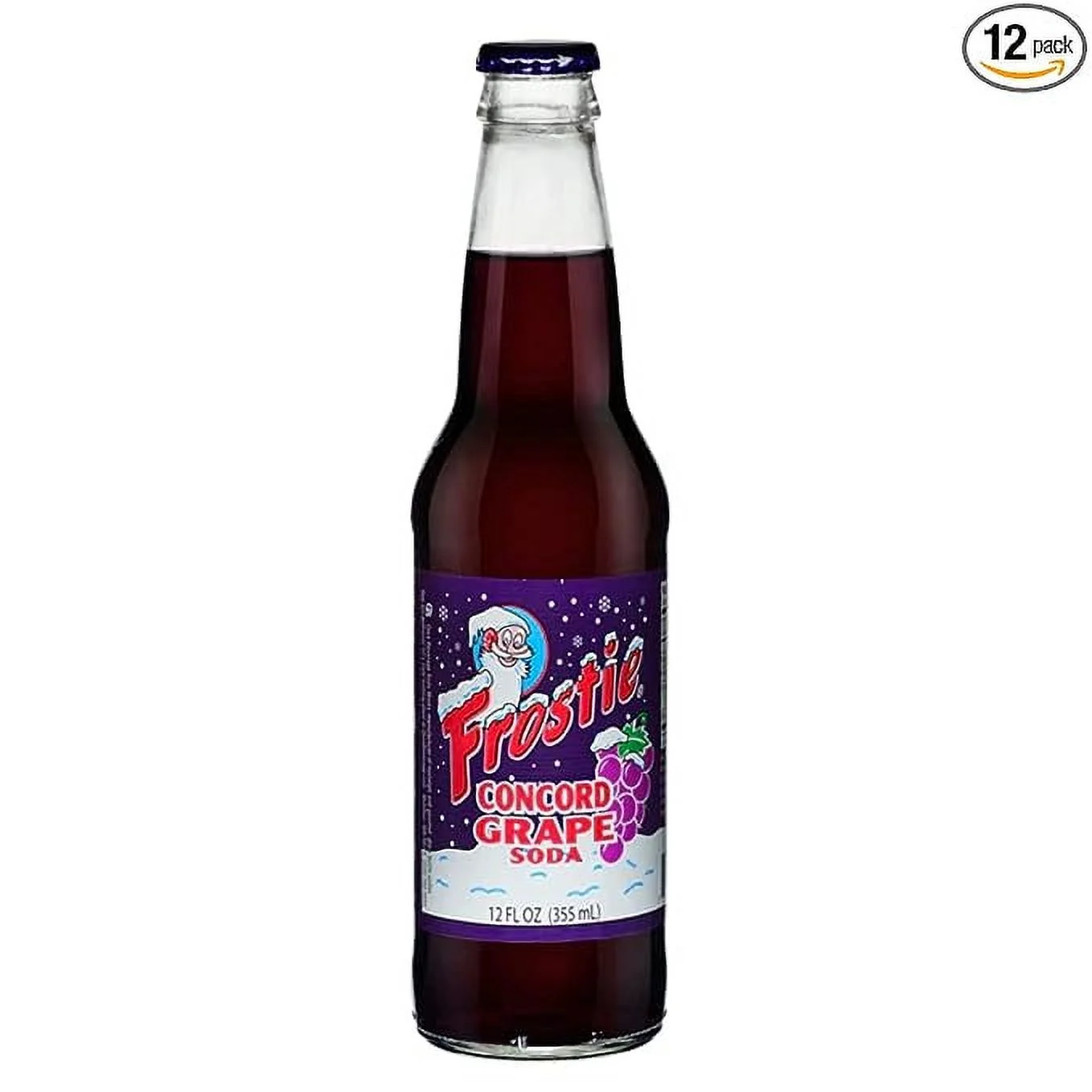 Glass Bottle Iconic Old-Time Brand Soda 12 oz 12 Pack Bundled by Louisiana Pantry (Frostie Grape)