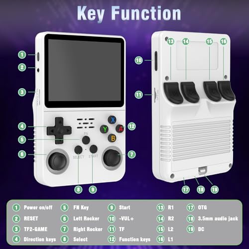 VGBUS R36S Handheld Game Console,3.5-Inch IPS Screen Retro Gaming Console,3500mAh,Built in 20000+ Games. (Black-128G(20000+ Games))