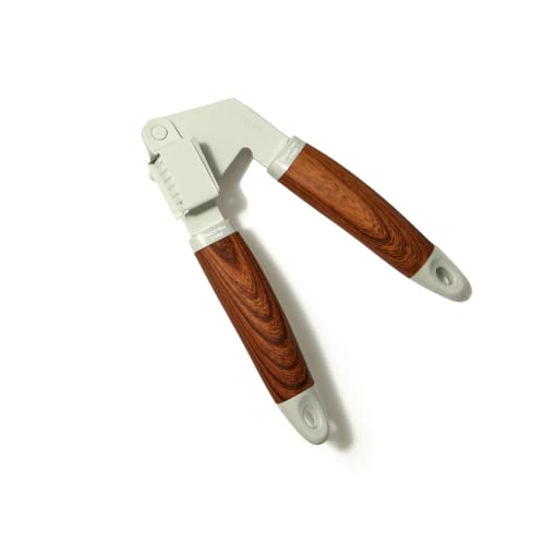 Phantom Chef 5 Piece Kitchen Gadget Set | Pizza Cutter, Egg Whisk, Vegetable Peeler, Can Opener, Garlic Press | Stainless Steel | With Soft Touch Faux Wood Handle | 5 Pcs Cooking Utensil Set (Grey)