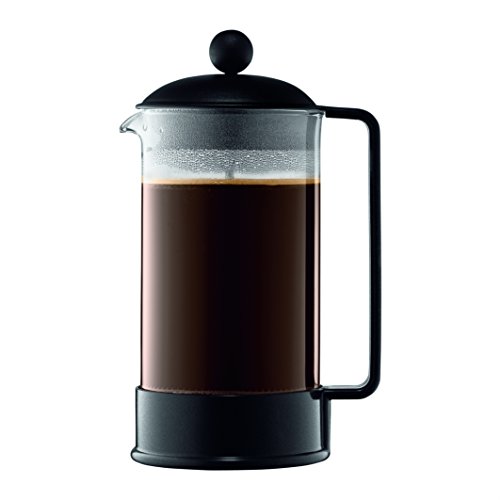 Bodum 51oz Brazil French Press Coffee Maker, High-Heat Borosilicate Glass, Black - Made in Portugal