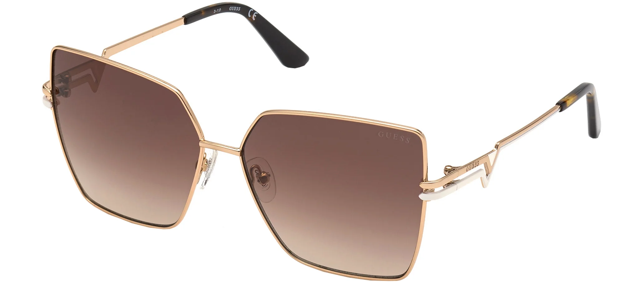 Guess GU7733 Sunglasses ROSE GOLD/BROWN SHADED 61/14/140