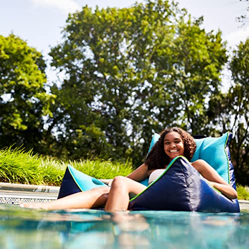 Big Joe Captain's Float No Inflation Needed Pool Lounger, Double Sided Mesh, Quick Draining Fabric