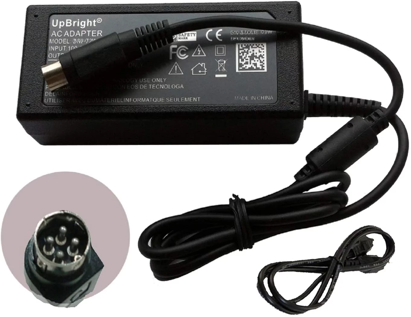 UpBright New Global 4-Pin DIN 19V AC / DC Adapter For EPS E.P.S. INC F10903-A F10903A 19VDC 4 Prong Power Supply Cord Cable PS Charger Mains PSU (with 4Pin Connector)