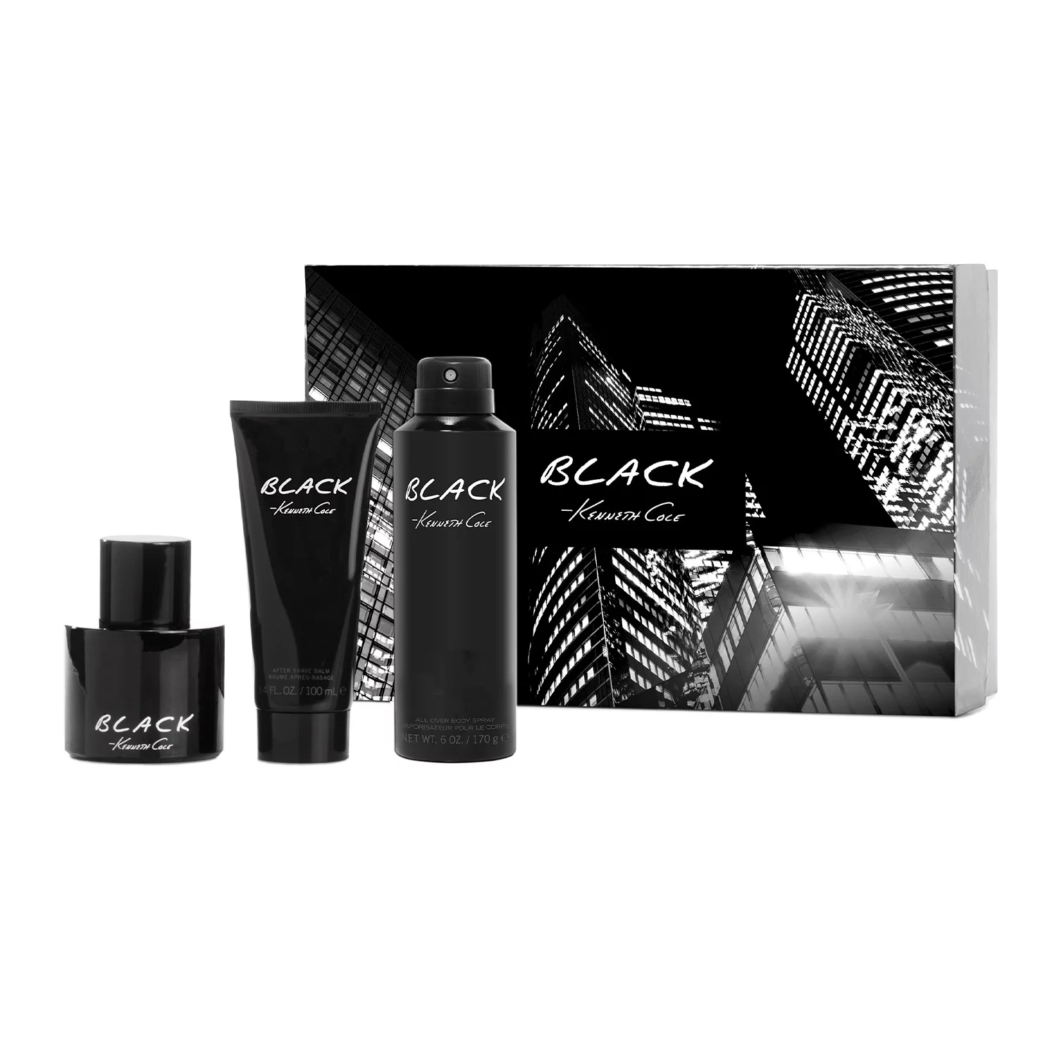 Kenneth Cole Black Cologne Gift Set for Men, 3 Pieces