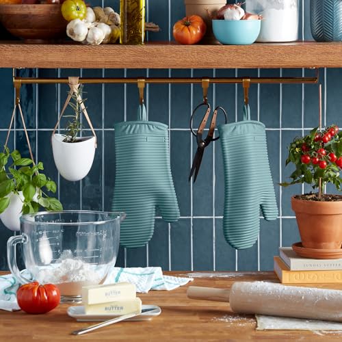 KITCHENAID Ribbed Soft Silicone Oven Mitt 2-Pack Set, 7.5