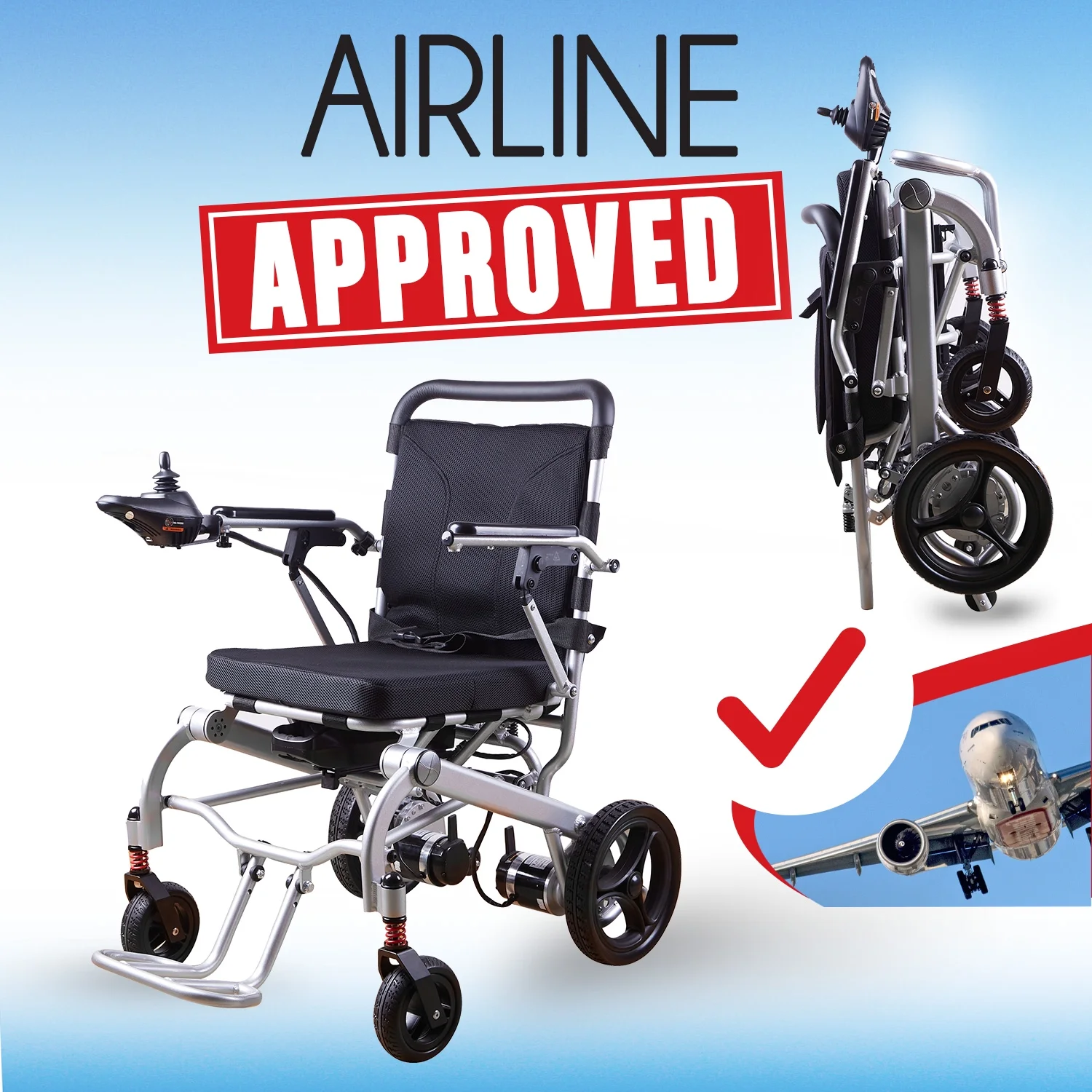 Rubicon Super Lightweight Foldable Electric Wheelchair - Easy to Use - 12 mi Cruise Range - Detachable Battery -  Liftable Armrest