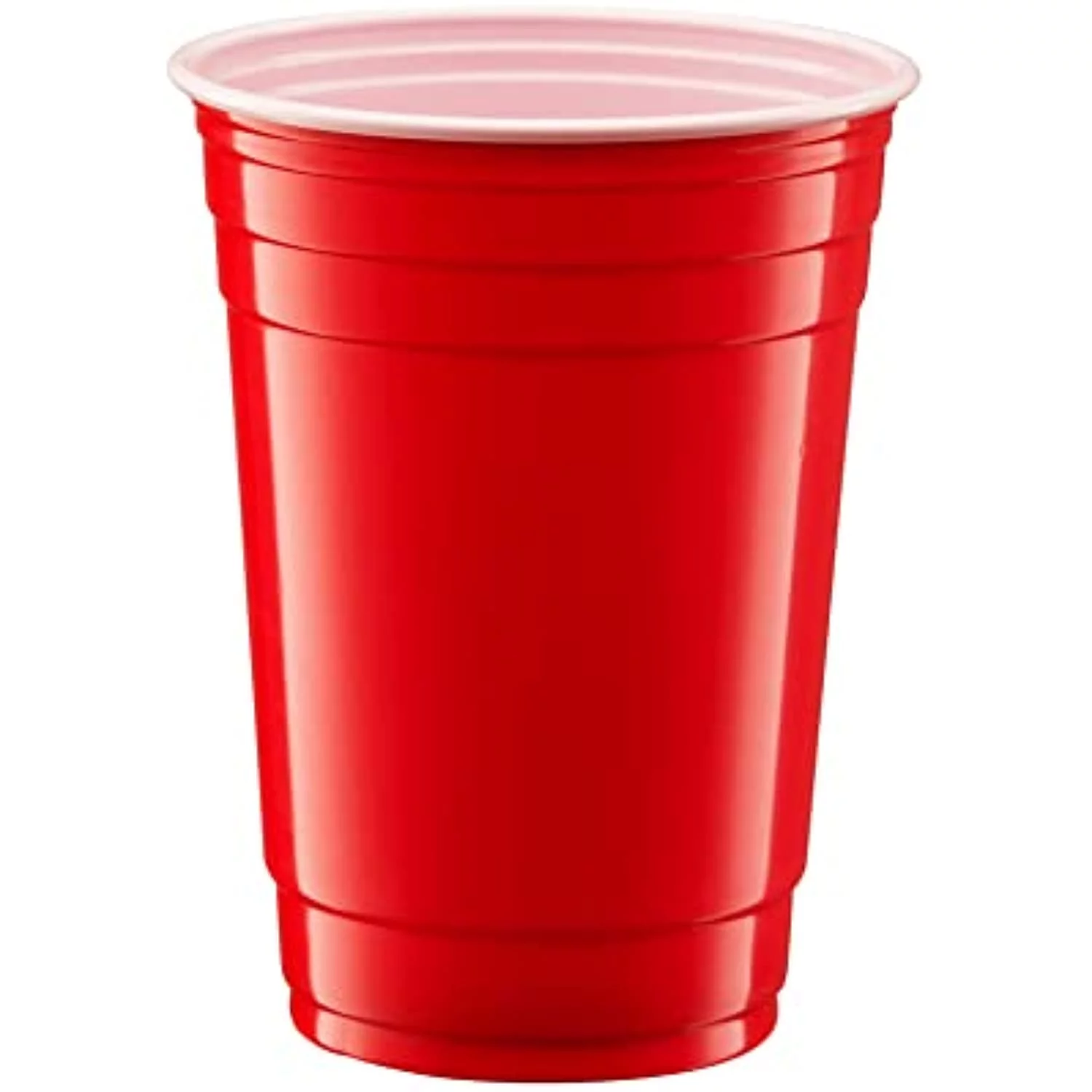 Disposable Party Plastic Cups [100 Pack - 18 Oz.] Red Drinking Cups