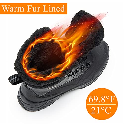 SHULOOK Men's Waterproof Hiking Boots Anti-Slip Lightweight Outdoor Mid Top Ankle Boot for Men Breathable Hiker Trekking Trails Shoes