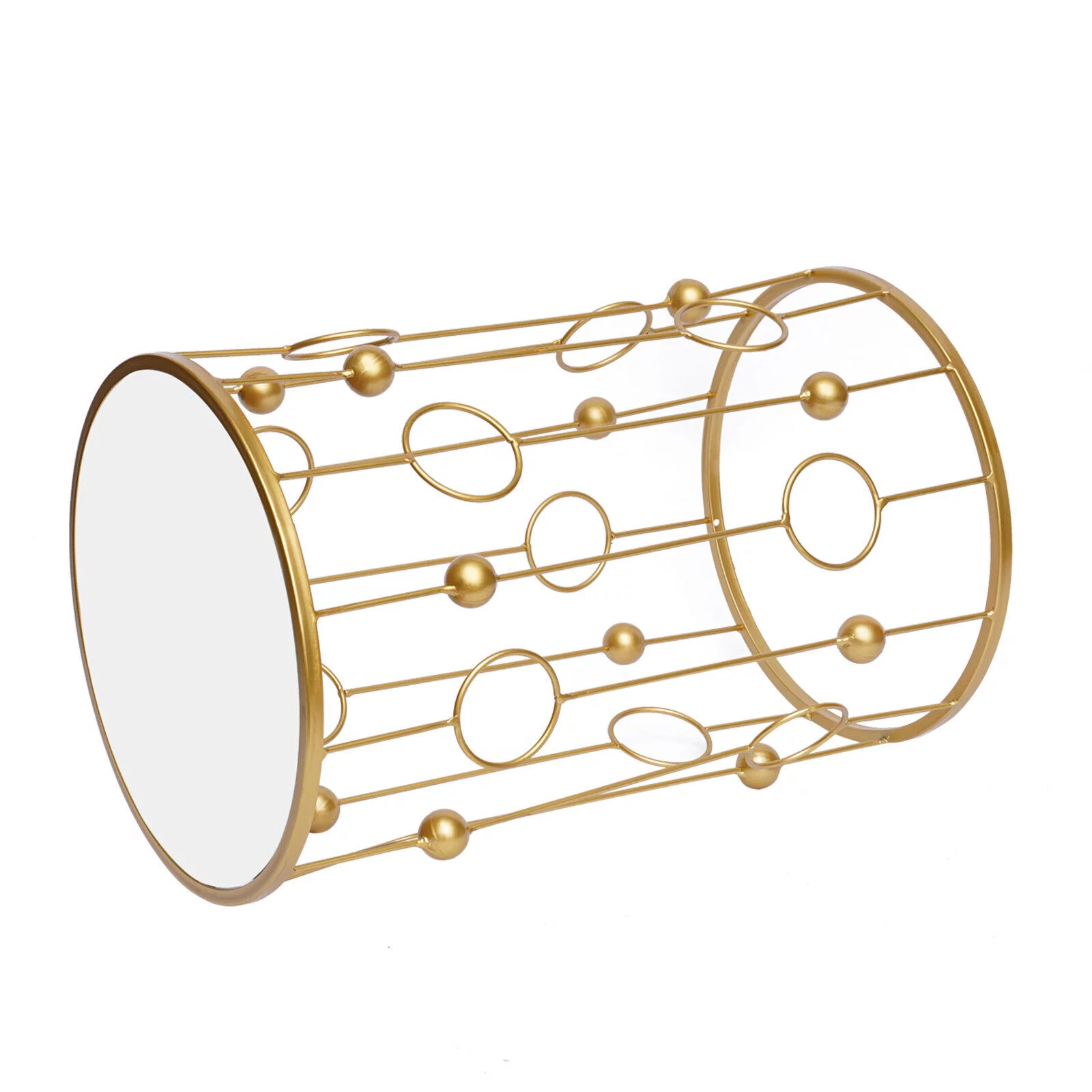 Set of 2 Round Nesting End Side Tables Glass Top,End Tables Elegant Coffee Table