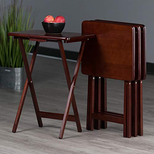 Winsome Alex Set of 2 Foldable Snack Tables, for Living Room, 26