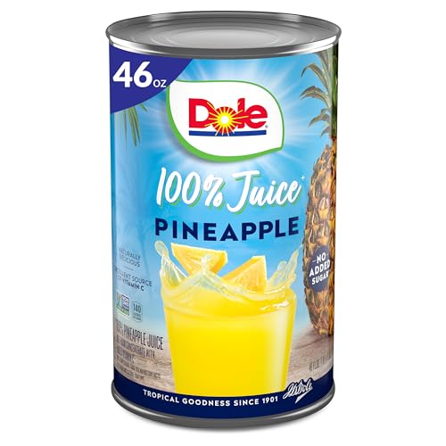 Dole 100% Juice, Pineapple, 46 Ounce Cans (Pack of 6)