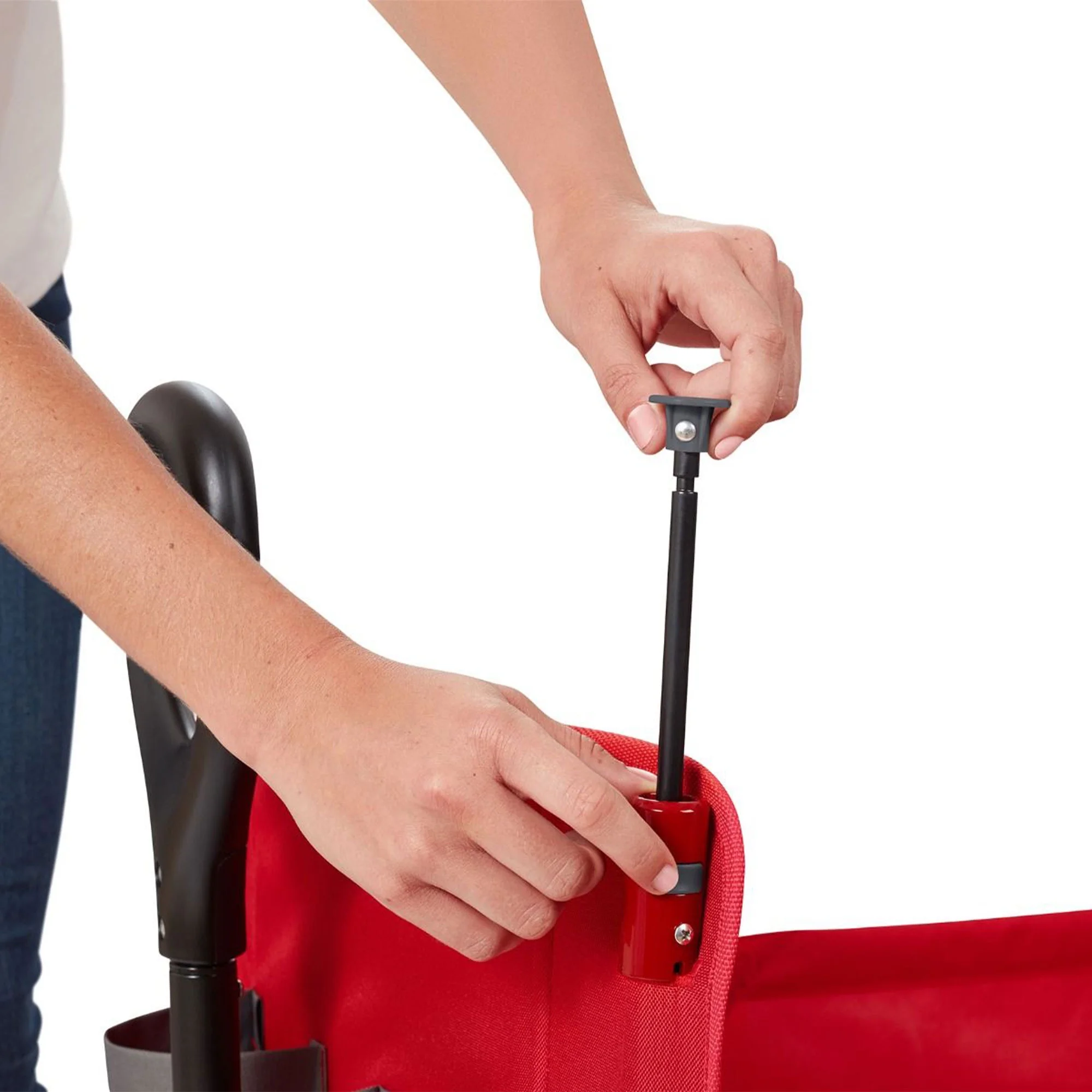 Radio Flyer Convertible Stroll N Wagon with Pull & Push Handle, Red/Black