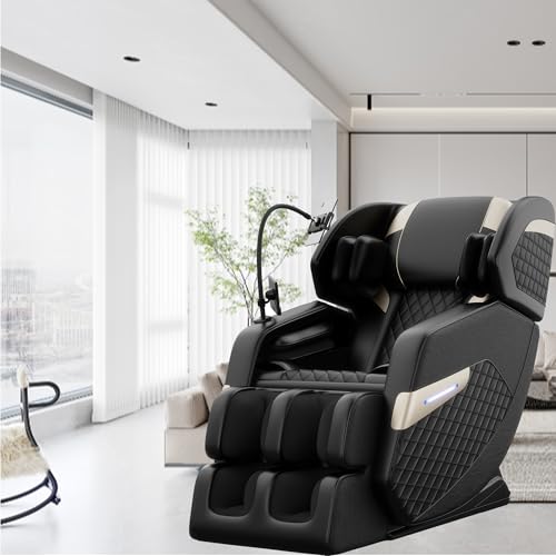 2025 Massage Chair Full Body, Zero Gravity Shiatsu Massage Chair Recliner, Heating, Foot Massage, Auto Modes, Bluetooth Speaker, Touch Screen Controller, Wheels