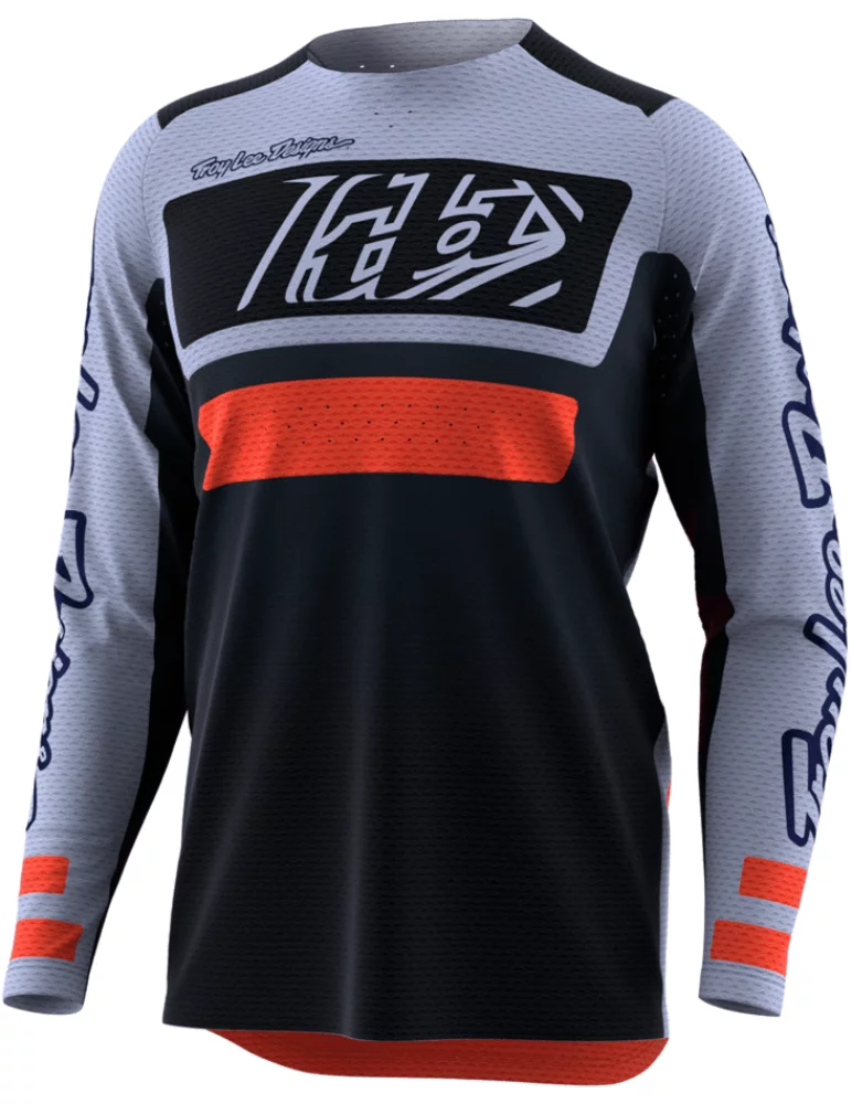 Troy Lee Designs SE Pro Air Lanes Mens MX Offroad Jersey Black/Orange XL