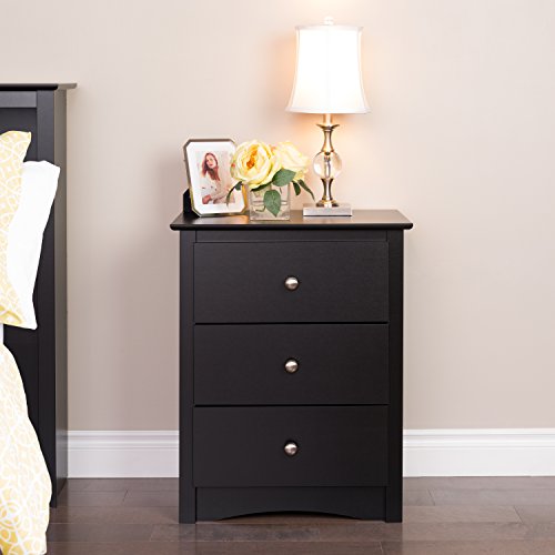 Prepac Sonoma Traditional Tall Nightstand Side Table with 3 Drawers, Functional Tall 3-Drawer Bedside Table 16