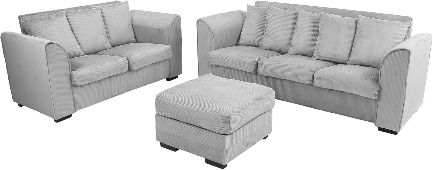 3pcs Living Room Set Light Grey