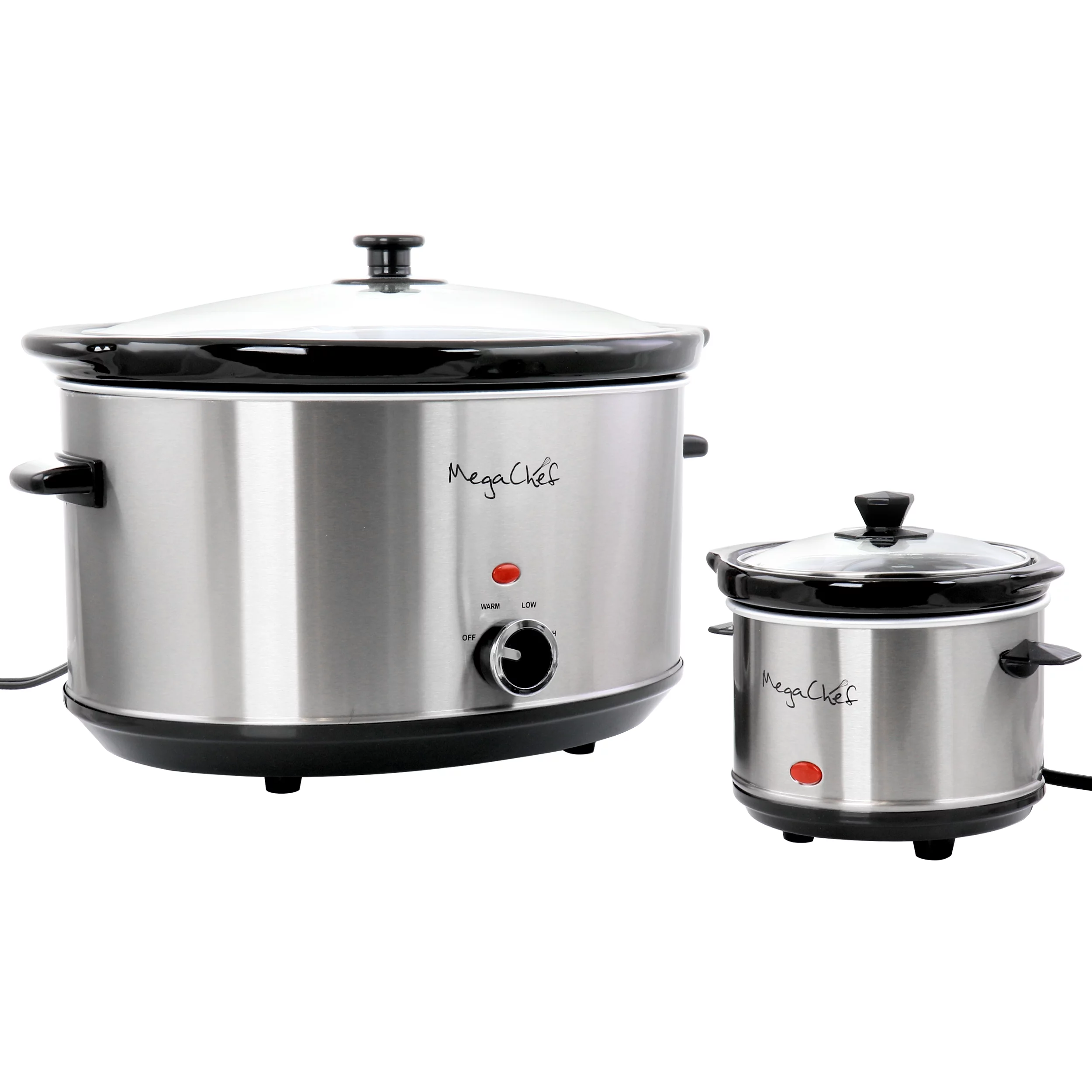 MegaChef 8 Quart Slow Cooker with Bonus Mini 0.6 Quart Warmer