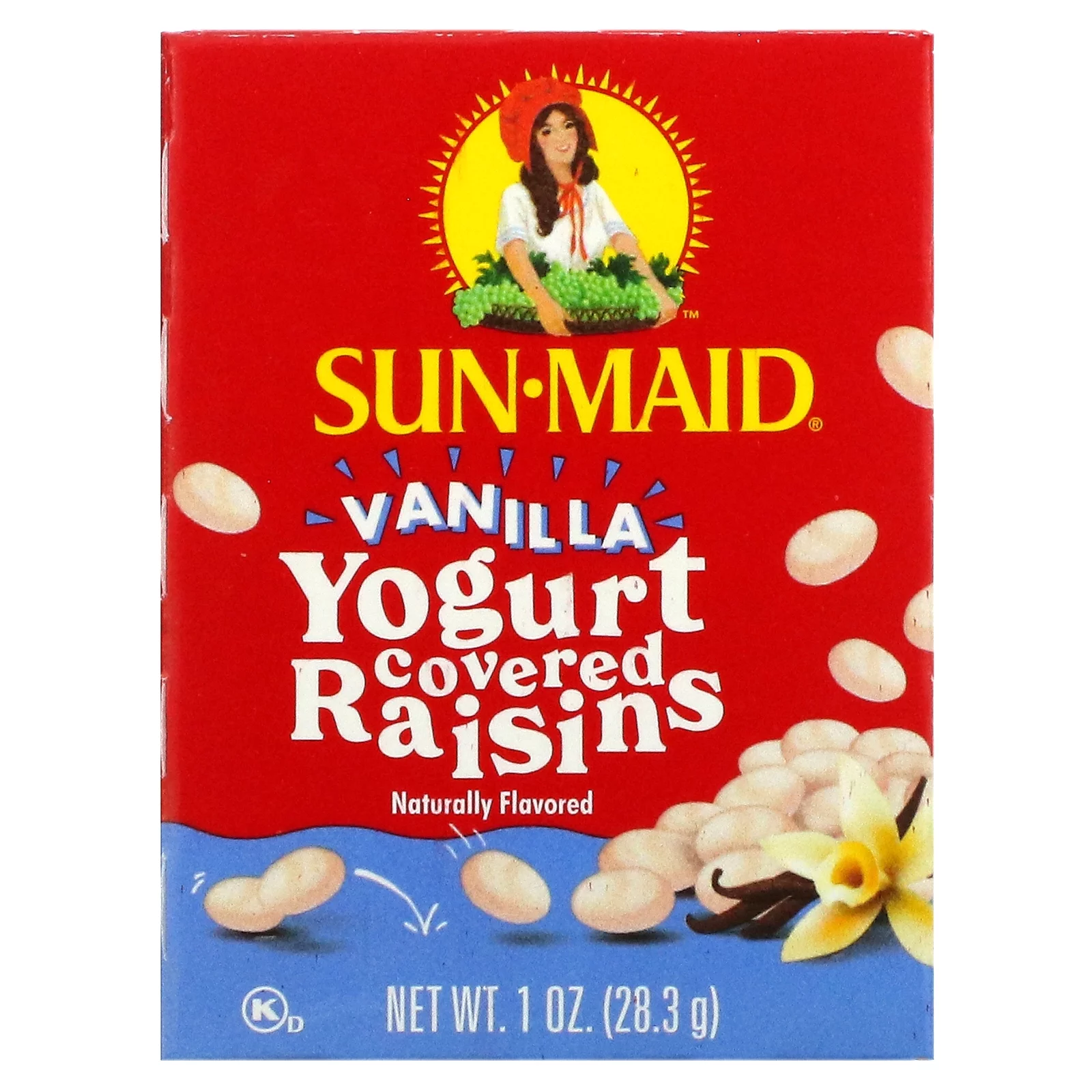 Sun-Maid, Yogurt Covered Raisins, Vanilla, 6 Boxes, 1 oz (28.3 g) Each Pack of 4
