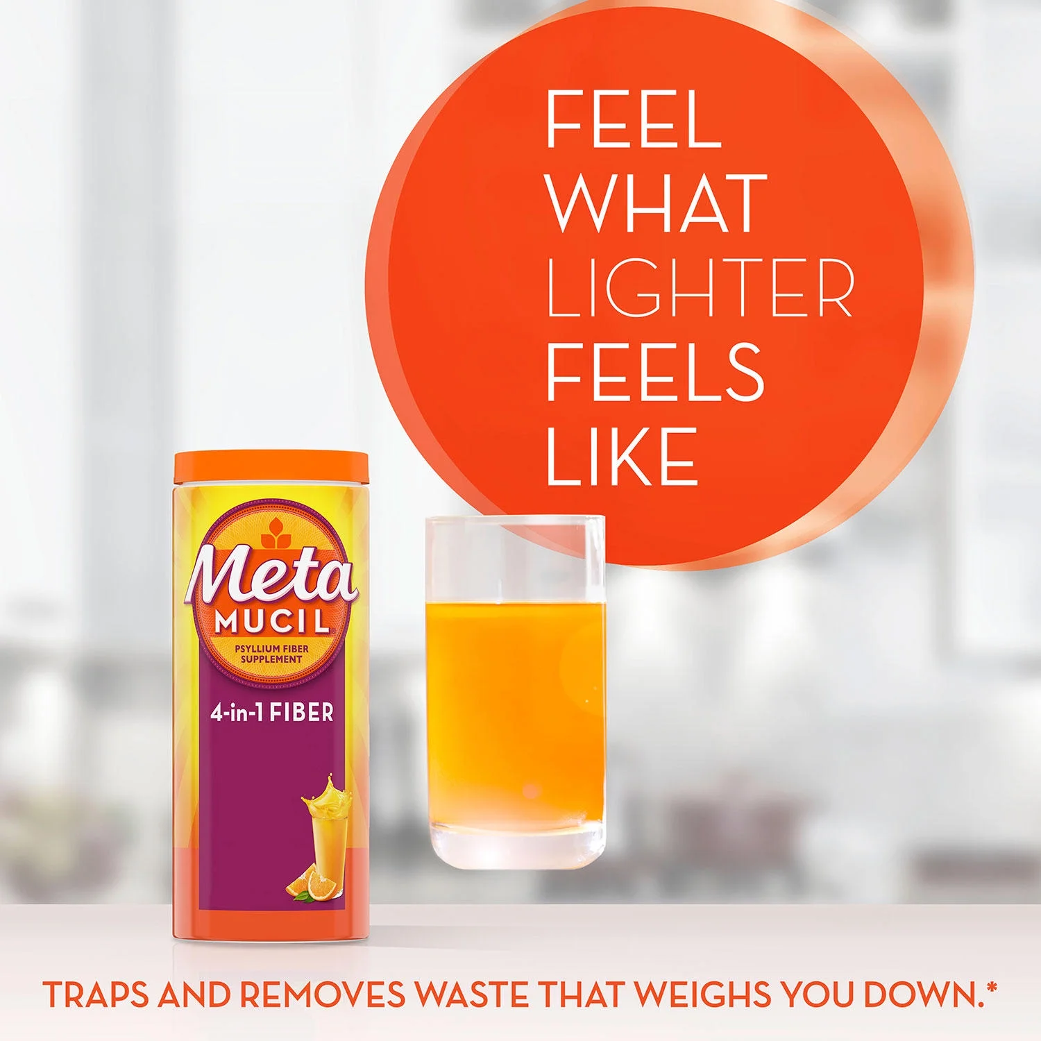 Sugar Free Metamucil Orange Fiber Supplement, Smooth Powder (260 doses)