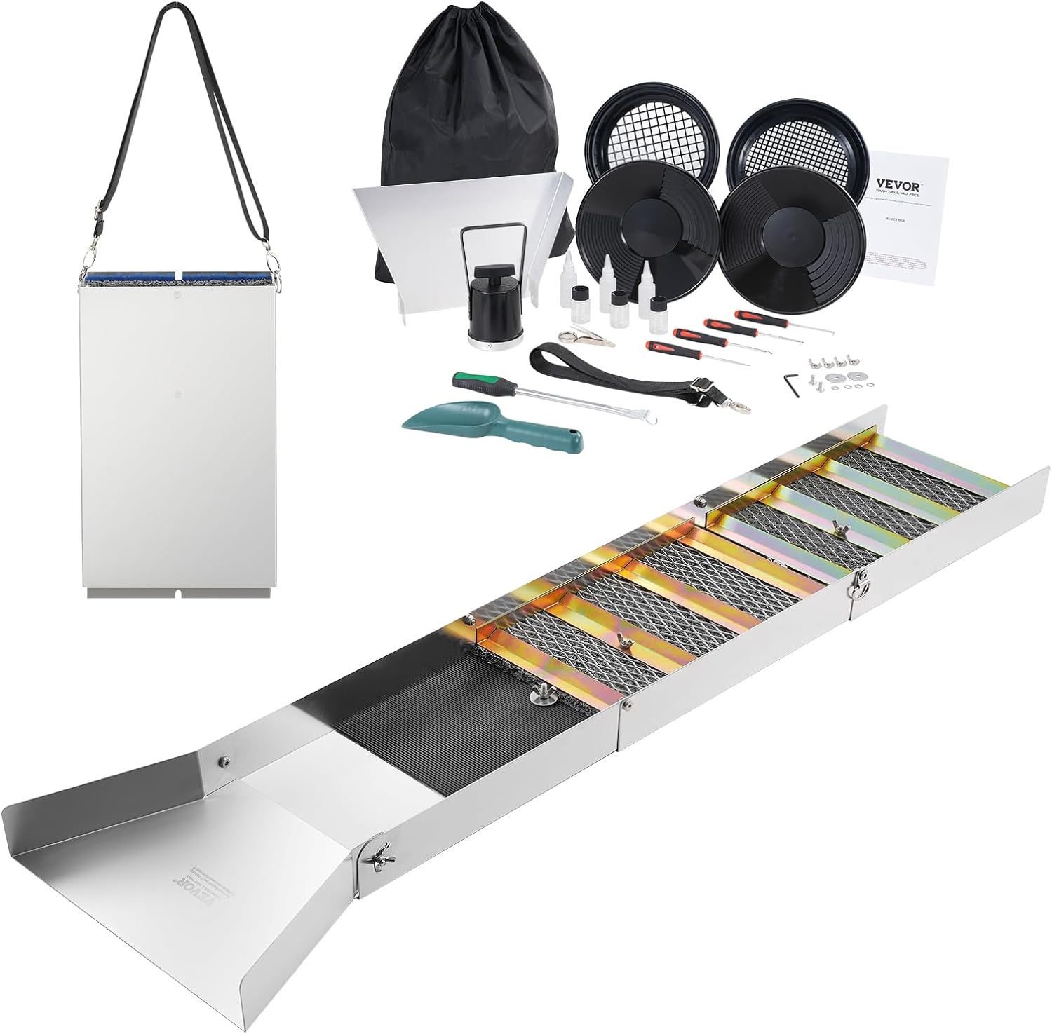 VEVOR Complete Sluice Box Gold Panning Kit, 50