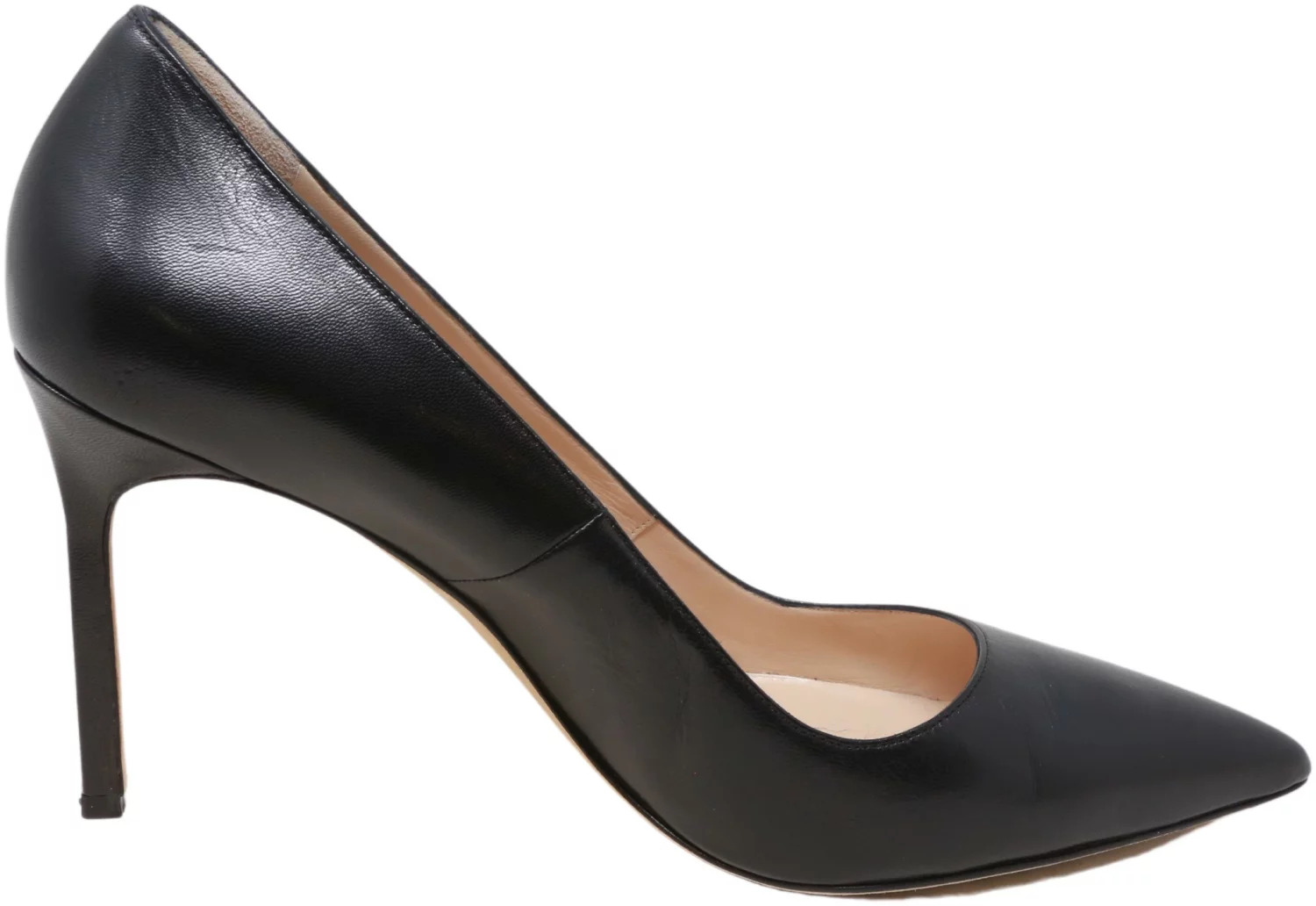 Manolo Blahnik Women's BB 90 Kid Black Ankle-High Leather Pump - 11M