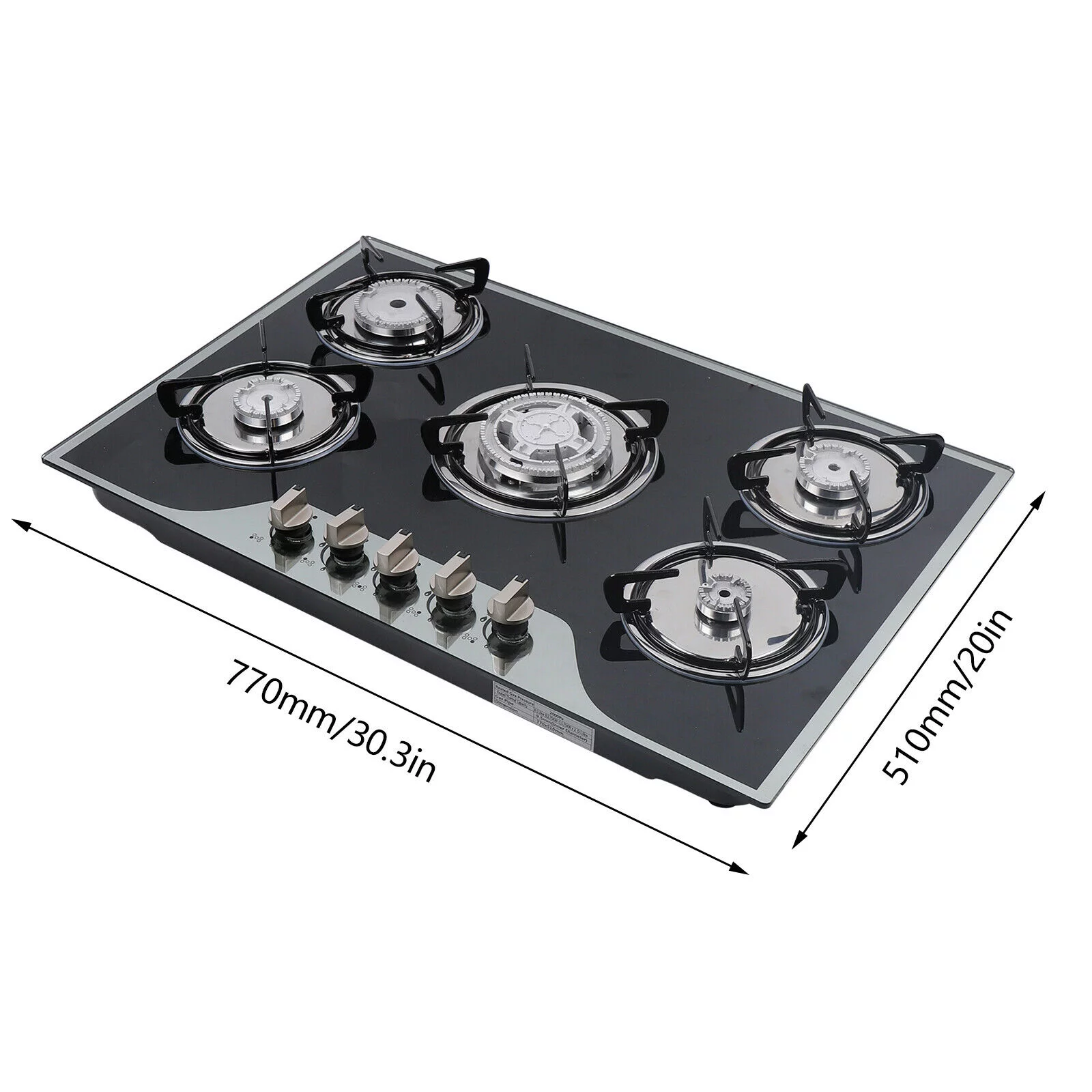 5 Burners Built-in Gas Stove LPG / NG Countertop Gas Stove Gas Cooktop 30