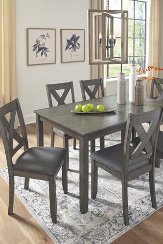 Signature Design by Ashley Caitbrook Rustic 7 Piece Dining Set, Include Table and 6 Chairs, Gray