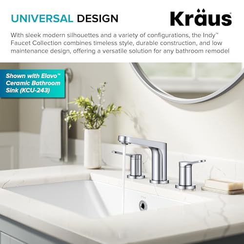 KRAUS Indy Single Handle One Hole Bathroom Sink Faucet in Chrome, KBF-1411CH