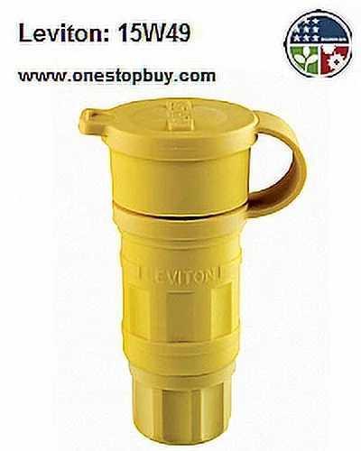 Leviton 15W49 6-15R Wetguard Connector Industrial - Yellow
