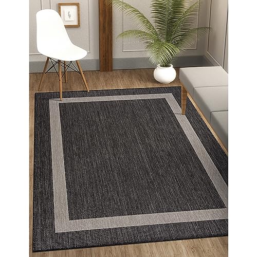 CAMILSON Outdoor Rug - Modern Area Rugs for Large Indoor and Outdoor patios, Kitchen and Hallway mats - Washable Outside Carpet (9x12, Medallion - Beige/White)