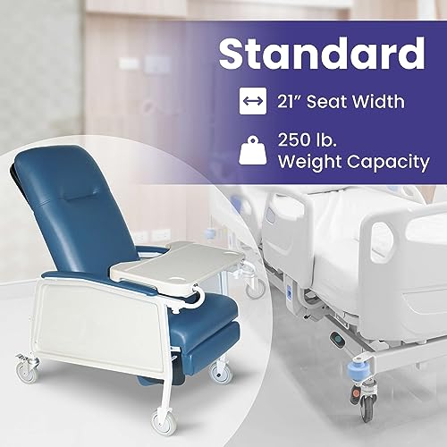 Medical Recliner Chairs for Elderly - Standard Geri Chair Recliner with Wheels, Tray, and Elevating Legrests for Seniors
