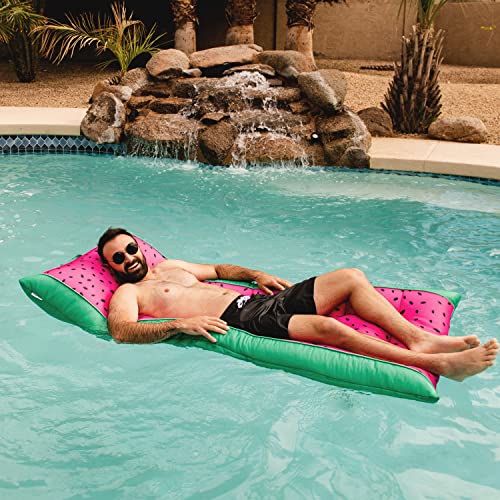 Big Joe Kona Hammock No Inflation Needed Pool Lounger with Headrest, Quick Draining Fabric, 4 feet Big