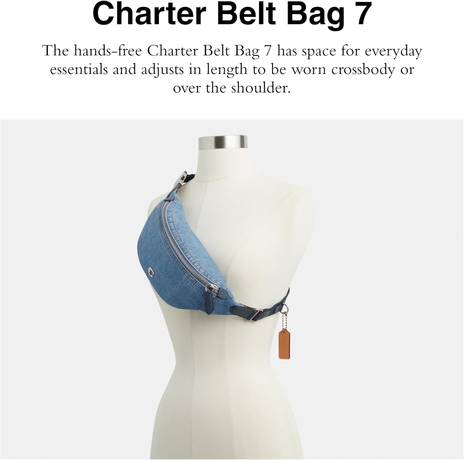 Coach Charter Belt Bag 7, Indigo Denim