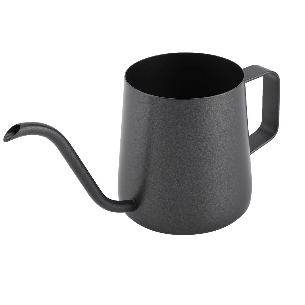 Coffeepot, Delaman Cuello de cisne de acero inoxidable Verter sobre goteo Cafetera Té Taza de café Olla 350 ml(Negro)