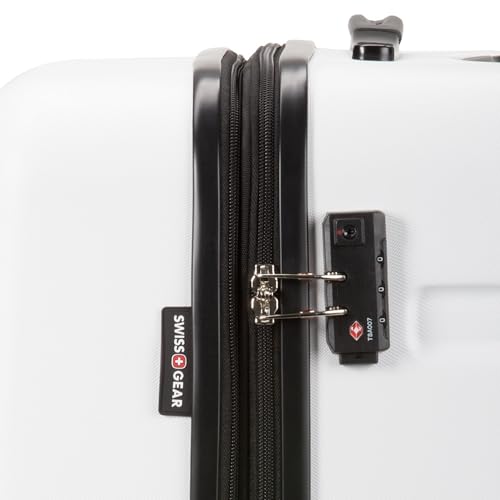 SwissGear 7366 Hardside Expandable Luggage with Spinner Wheels, White, Carry-On 19-Inch