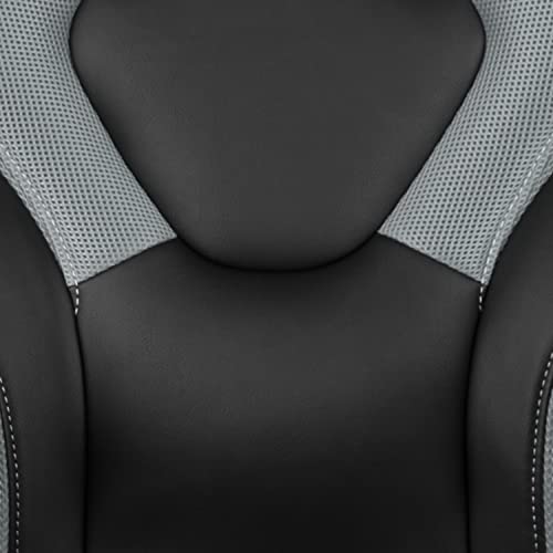 Flash Furniture X10 High-Back LeatherSoft Racing Style Gaming Chair with Flip-Up Arms, Ergonomic Padded Swivel Computer Chair, Blue/Black