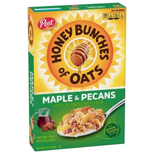 Honey Bunches of Oats Honey Roasted, Heart Healthy, Low Fat, made with Whole Grain Cereal, Pack of 4