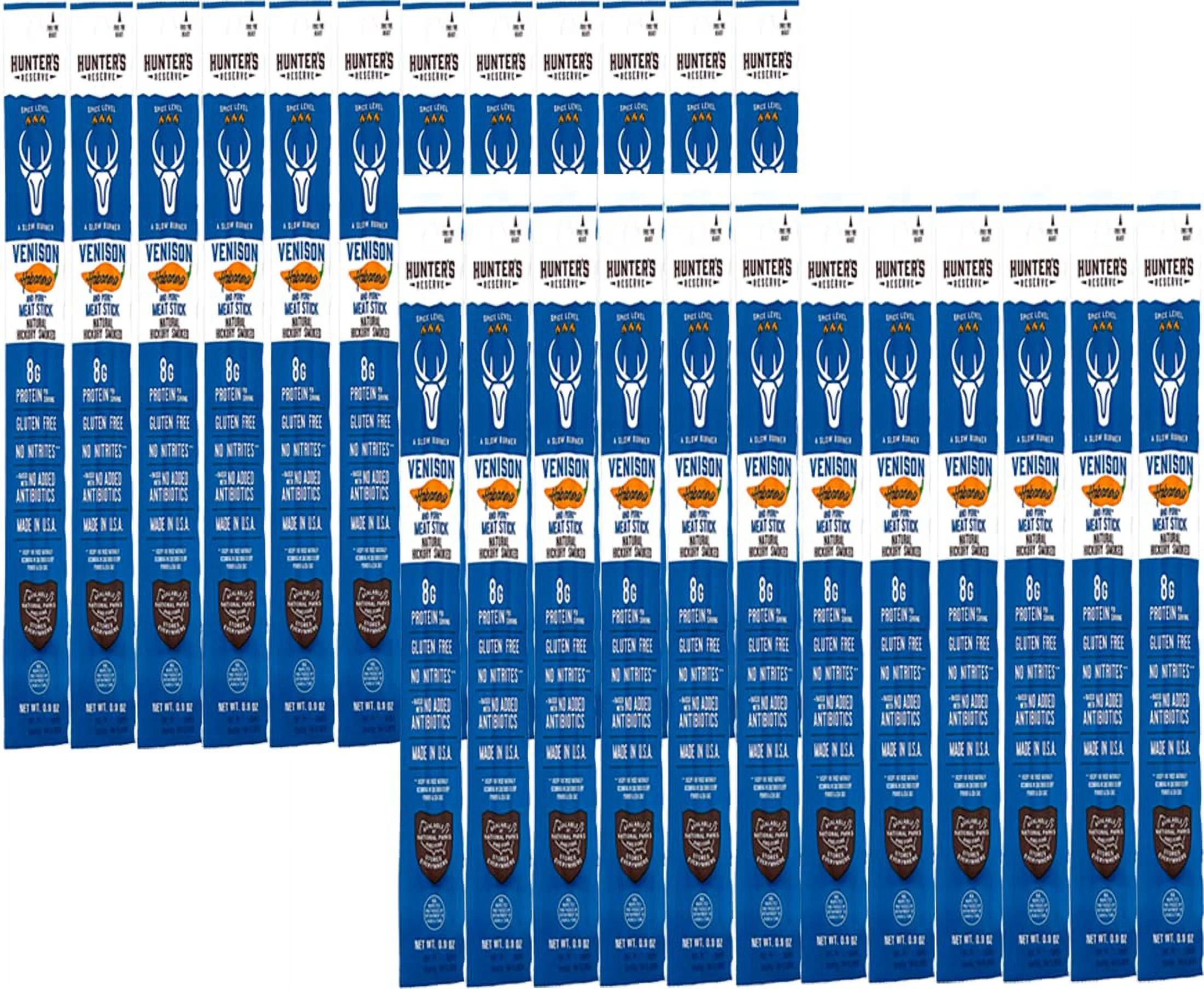 Reserve - Exotic Meat Trail Sticks - Adventure You Can Taste - Wild Game Jerky Sticks (VENISON HABANERO, 24Ct)