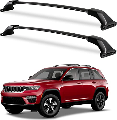 Roof Rack Cross Bars Compatible with Jeep Grand Cherokee 2011-2021 (with Grooved Side Rails), Aluminum Crossbars Rooftop Cargo Bag Kayak Bike Luggage Snowboard Carrier Canoe Accessories
