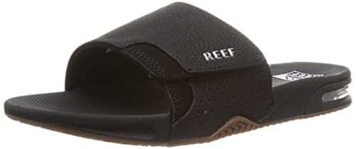 REEF Fanning Slide Men's Bottle Opener Sandal, Arch Support, Durable Outsole, Water Friendly