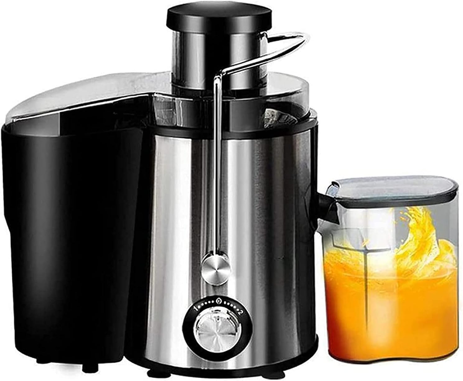 KouRy Juicer Centrifugal Juicer Machine Wide 3” Feed Chute Juice Extractor Easy to Clean, Fruit Juicer with Pulse Function and Multi Speed control, Anti-drip, Stainless Steel BPA-Free (Silver)