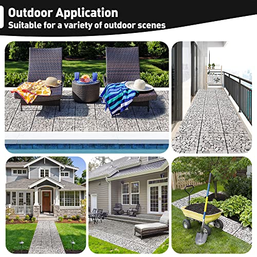 PURE ERA Natural Real Stone Interlocking Floor Deck Tiles Pebble Tile Indoor Outdoor Use 12