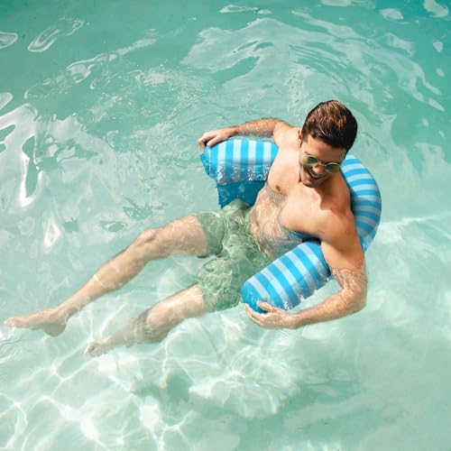 Big Joe Noodle Sling, No Inflation Needed, Pool Float with Armrests, Quick Draining Fabric, Cup Holder