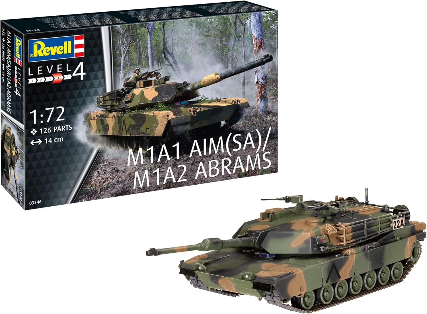 Revell 03346 M1A2 Abrams Tank 1:72 Scale Model Kit